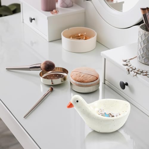Handmade Ceramic Silly Goose Ring Dish Jewelry Tray Cottage Trinket Tray Cute Silly Goose Ring Dish for Rings Earrings
