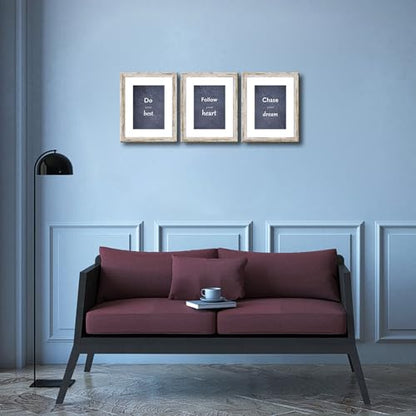 Rustic Distressed Retro Style White Frame 8x10 Picture Frame Set of 3 with Real Glass for Pictures 5x7 with Mat or 8x10 Without Mat, Wall Gallery or Tabletop display - size: 8x10(set of 3)