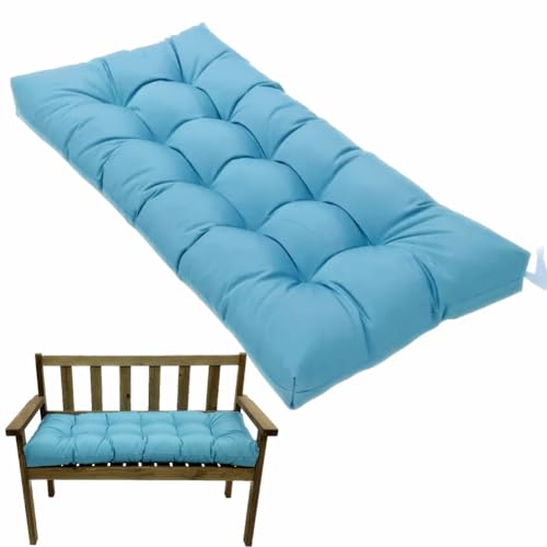 Waterproof Bench Cushions for Outdoor/Indoor Furniture,Tufted Patio Bench Seat Cushion, Swing Seat Cushion,Garden Loveseat Cushions,Waterproof Cushions for Lounger Garden (Sky Blue, 39.3x19.7in) - color: Sky Blue, size: 39.3x19.7in