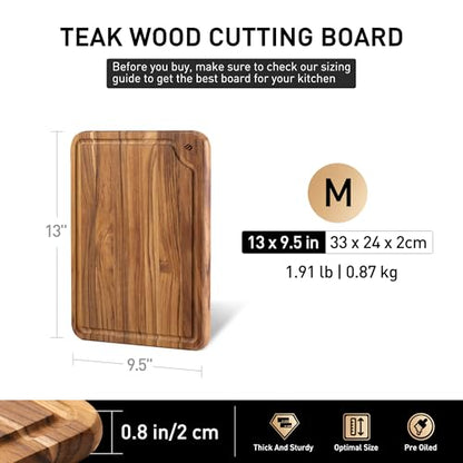Teak Cutting Boards for Kitchen 13'' Teak Wood Wooden Charcuterie Board | Charcuterie Board, Serving, Heavy Duty, Sink Board, Non Slip, Wooden Chopping Board, Small Wooden Chopping Board - style: 13 IN
