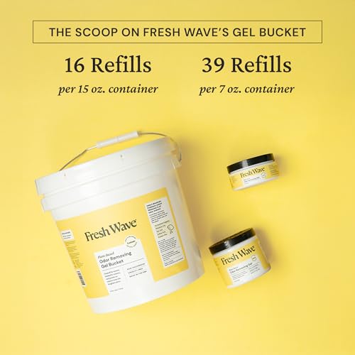 Fresh Wave Odor Eliminator Gel Bucket, 248 oz. Lemon Refill | EPA Safer Choice rated, No parabens or harsh chemicals, Refills up to 16 large gel jars, Pet-safe room deodorizer - size: 248 Fl Oz (Pack of 1)