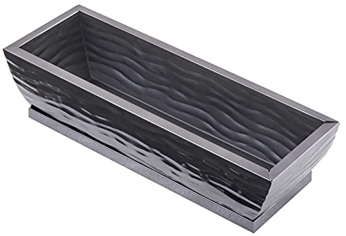 H Potter Succulent Planter Rectangular Plant Pot Flower Indoor Outdoor Window Box (Black Nickel Large) - color: Black Nickel Large