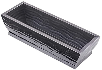 H Potter Succulent Planter Rectangular Plant Pot Flower Indoor Outdoor Window Box (Black Nickel Large) - color: Black Nickel Large