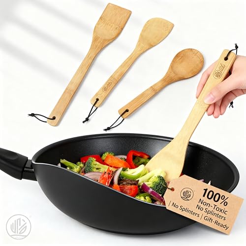 Wooden Spatulas 3 Hanging, Non Stick, Bamboo, Non Toxic, Kitchen Use, Wedding, Shower Gifts, Hand Crafted