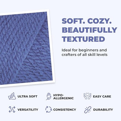 Mary Maxim Titan Bulky Yarn, Weight 5 Acrylic, Chunky Yarn for Crocheting and Knitting, Ideal for Thick, Soft Blankets, Throws, and Graph Style Sweaters, 80 Yards - Dark Denim - 1 Skein - color: Dark Denim