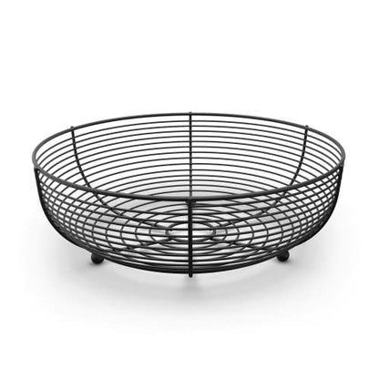 Countertop Fruit Bowl, Wire Basket for Fruits, Breads, Vegetables,Snacks, Black