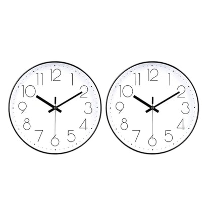 2 Pack Black Wall Clock 12 Inch Modern Silent Battery Operated Wall Clocks | Office Kitchen Classroom School - color: Black, size: 2 Pack-12 Inch