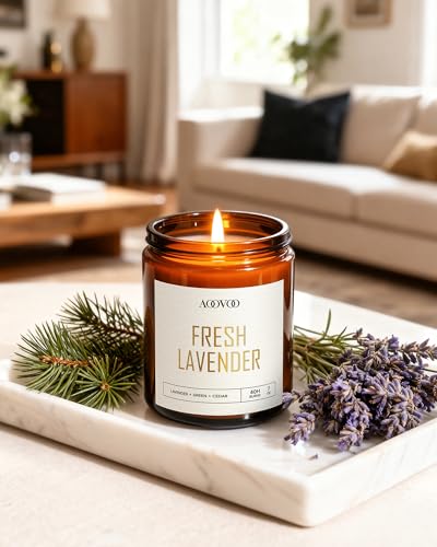 AOOVOO Candle Set - 4PC Scented Candles, 28 oz Soy Candles, Soy Candle for Home Scented, Lavender/Citrus/Rose/Sage - style: Lavender/Citrus/Rose/Sage