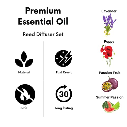 Air Jungles Summer Passion Fragrances Reed Diffuser Set with Sticks, Watermelon and Lime Scent Incense Oil, Air Freshener for Home, Office, Gym, and Room Diffuser, 3.4 fl. oz - color: Summer Passion, size: 100ml