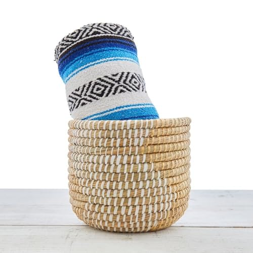 Small Grass Gold Ribbon Basket (12" Medium) - size: 12" Tall