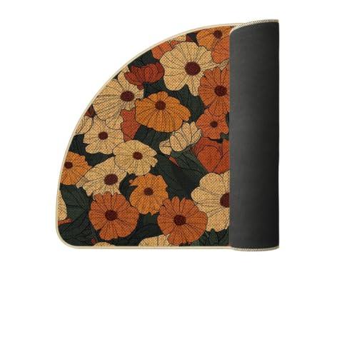 Artoid Mode Black Cat Flowers Summer Home Decor Low-Profile Switch Rug Door Mat for Indoor Outdoor 17x29 Inch