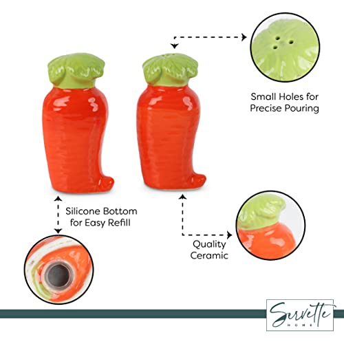 Novelty Ceramic Vegetable Salt and Pepper Shakers Set - Carrot - color: Carrot