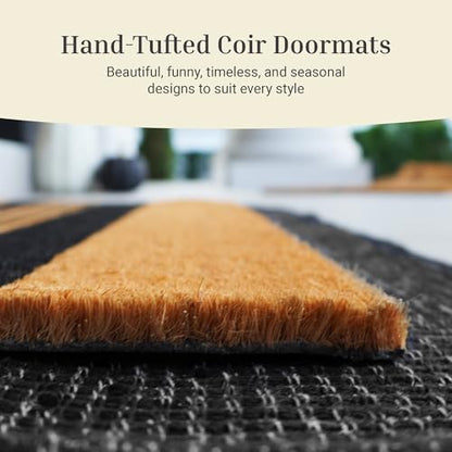Welcome Doormat | Natural Coir | Anti-Slip Backing | Script Design for Front Door Entrance - 17x30 - color: Natural Welcome