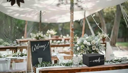 Wooden Wedding Card Box with Slot and Lid | Graduation Card Box for Party 2026 | Grad Gift Money Envelope Holder for Reception, Bridal Shower, Birthday, Retirement | Rustic Keepsake Decorations - size: Card Box (Black)