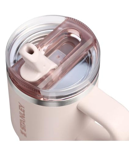 STANLEY Quencher ProTour Flipstraw Tumbler, 14 oz, Rose Quartz | Built-In Straw & Handle | Cupholder Compatible for Travel | Leakproof Insulated Stainless Steel Cup | BPA-Free - color: Rose Quartz, size: 14 Ounces