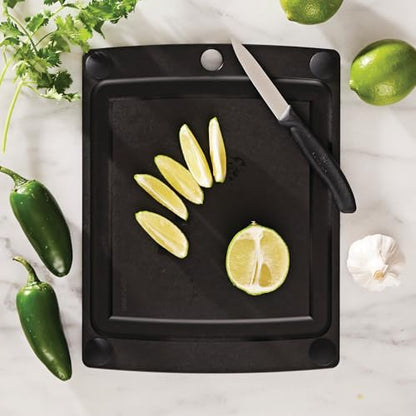 Epicurean All-In-One Cutting Board with Non-Slip Feet and Juice Groove, 10" × 7", Slate/Black - color: Slate/Black, size: 10"L x 7"W