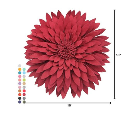 Contempo Lifestyles 3D Daisy & Sunflower Decorative Pillow - Couch & Bed Flower Shaped Pillow (14.5" Flower, 13" Pillow with Insert, Burgundy) - color: Burgundy