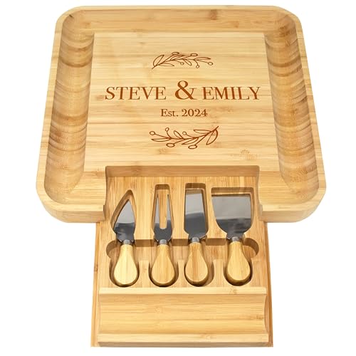 Personalized Cheese Board, Custom Bamboo Engraved Customized | Ideal for Weddings, Bridal Showers, and Special Occasions - style: Personalized Charcuterie Board2