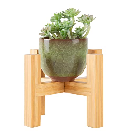 Modern Mini Plant Stand, Wood Flower Pot Holder, Up to 3.5" Diameter Planter, Display Potted Rack, Prevent The Floor Wet, Not Include Planter Pot - size: 3.5 Inch