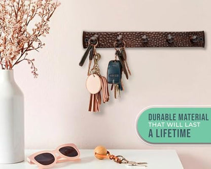 Comfify Cast Iron Key Holder – Padlock Design with 5 Hooks – Farmhouse | Antique padlock design; 5 hooks for keys, leashes and bags; screws and anchors included; entryway, hallway or door