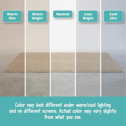 24"x21" U-Shaped Non-Slip Shaggy Chenille Toilet Contour Bathroom Rug with Water Absorbent, Beige - color: Beige, size: 24" x 21" (U-Shaped)