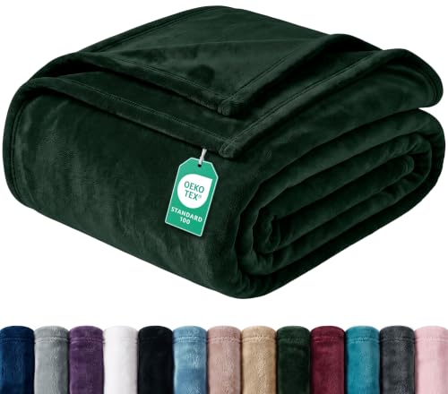 Soft Fleece Blanket for Bed Full Size Forest Green (90x84 Inch) | Lightweight, Fuzzy, Anti-Static, Cozy, Warm, All Season Use, Home Decor, Gift for Men and Women - color: Forest Green, size: Full (90x84 Inch)
