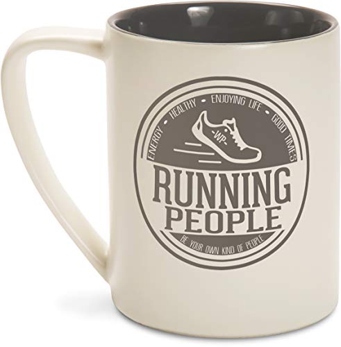 Pavilion - Running People - Gray & Cream 18 oz Coffee Mug