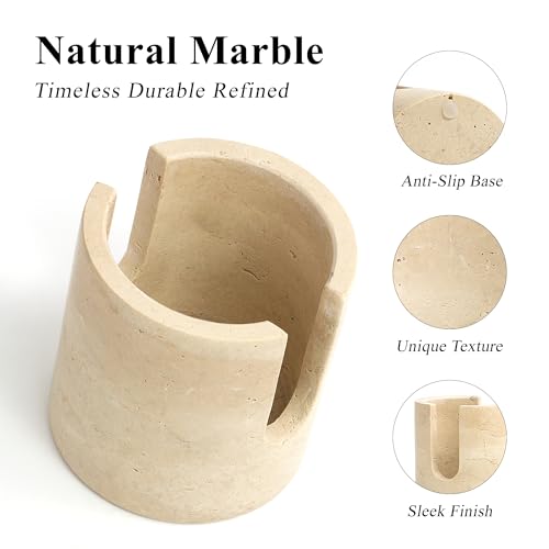 Natural Marble Sponge Holder, Travertine Stone Drying Rack for Kitchen Sink | 1.4 lb Handcrafted Stone Kitchen Sponge Holder with Anti-Slip Pad, Fast Drying Sink Caddy for Kitchen Counter Organizer - color: Travertine Beige