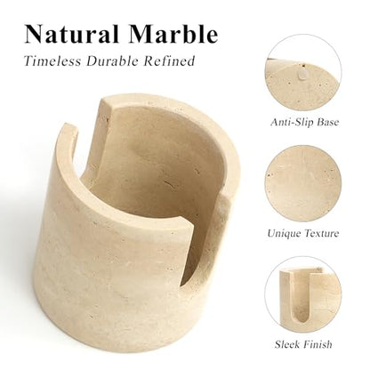 Natural Marble Sponge Holder, Travertine Stone Drying Rack for Kitchen Sink | 1.4 lb Handcrafted Stone Kitchen Sponge Holder with Anti-Slip Pad, Fast Drying Sink Caddy for Kitchen Counter Organizer - color: Travertine Beige