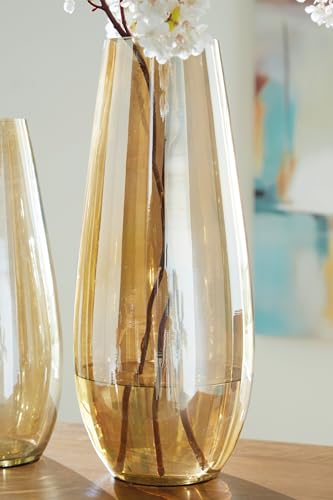 Signature Design by Ashley Rhettman Contemporary 18 in. Vase, Transparent Brown - size: 7.88" W x 7.88" D x 18" H