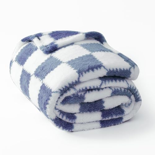 Ultra Soft Jacquard Shaggy Fleece Throw Blanket, Lightweight Warm and Plush, Cozy Couch and Travel Blanket, Multiple Colors and Sizes, Year Round Comfort - color: Blue, size: Throw (50" x 60")