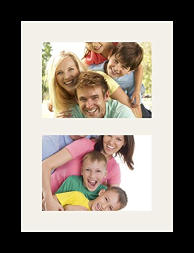 ArtToFrames Collage Photo Frame Single Mat with 2-5x7 Openings and Satin Black Frame. - color: 2 - 5x7 - (2368)