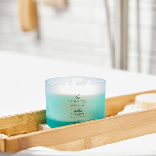 Chesapeake Bay Candle Mind & Body 3-Wick Coffee Table Jar Candle Nourish + Renew (Coconut & Sandalwood) - color: Nourish + Renew, size: 11oz