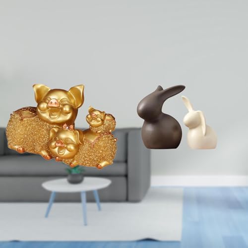 Figurine Ceramic Statue Animal Desktop Figurine Resin Ornament Vivid Artistic Table Cabinet Decor Suitable for Gift Giving Home Decoration O