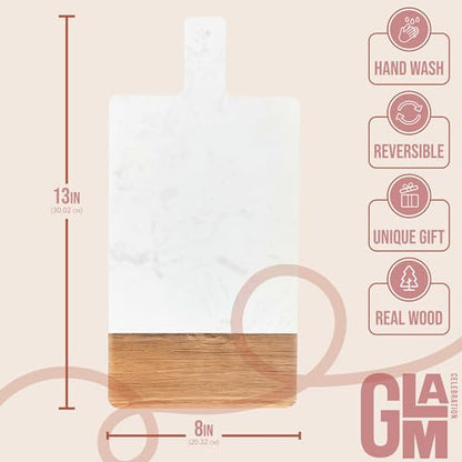 Personalized Charcuterie Boards Gift Set, Marble and Wood Cheese Board Set with Handle, Custom Cutting Board Charcuterie Board, Charcuterie Boards With Handle