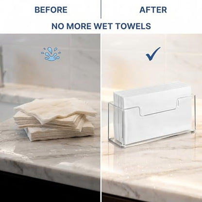 Acrylic Guest Towel Holder, Clear Bathroom Countertop Caddy | Disposable Hand Towels & Vanity Storage - color: A - Acrylic Guest Towel Holder, size: Guest Towel Holder
