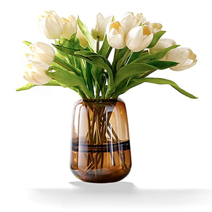 Modern Minimalist vase, Crystal Glass vase, vase, Flower vase, Dried Flower vase（Amber）