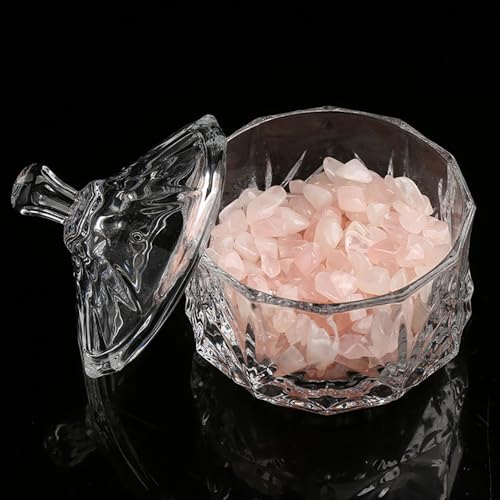 Colorful Crystal Glass Candy Snack Barrel Storage Jar Embossed Luxury Cookie Buffet Canister With Lids Jewelry Box Jar Biscuit Containers(Clear) - color: Treasure Box-Clear