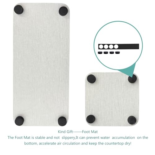 NiuYichee Set of 4 Water Absorbing Stone Trays for Kitchen Sink, Quick-Drying Stone Soap Tray, Diatomite Bathroom Soap Dish, 2pcs 3.15" x 3.15" + 2pcs 7.1" x 3.15", Light Grey - color: Set of 4 Light Grey With Grooves