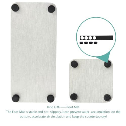 NiuYichee Set of 4 Dish Soap Stone Tray Water Absorbing Fast Dry Sink Tray, Water Absorbent Diatomite Coasters Used For Hand Soap/Cup/Toiletries In kitchen/Bathroom Sink Countertop|Grooved Design - color: Set of 4 Light Grey With Grooves