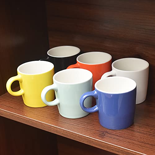 homEdge Mini Porcelain Espresso Cup, 4 Ounces / 120 ml Tiny Ceramic Coffee Mugs Demitasse for Espresso, Tea- Set of 6, Black - color: Black