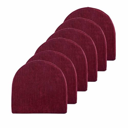 Chair Cushions: Premium High-Density Memory Foam Seat Cushion for Office, Home, & Car - Ergonomic Design for Comfortable Sitting, Relieves Pain & Tailbone Pressure with Non-Slip Bottom, 6 Pack, Wine - color: Wine Burgundy, size: 6 Pack - U Shaped