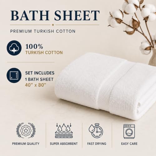 Personalized Towel Set, Custom Bath Towels with Name, Turkish Cotton Blue | Bath Sheet, 100% Cotton, Embroidered, Monogrammed, Customized Gift For Adults, Wedding, Bridal Shower, Housewarming - color: Mid Blue, size: Oversized Bath Sheet - 1 Piece