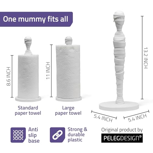Peleg Design Tangled Joe - Fun Kitchen Gadget, Cute Paper Towel Holder with Mummy Design, Cool and Decorative Kitchen Roll Stand for Halloween & Everyday Use