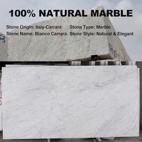 Italian Marble Paper Towel Holder Countertop, Carrara Stone Paper Towel Holder Stand for Kitchen Storage, for Standard or Jumbo-Sized Rolls(Bianco Carrara)