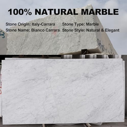 Italian Marble Paper Towel Holder Countertop, Carrara Stone Paper Towel Holder Stand for Kitchen Storage, for Standard or Jumbo-Sized Rolls(Bianco Carrara)