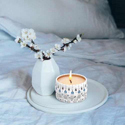 3 Pack Scented Candles Gift Set - Aromatherapy Candle for Home, Portable Hotel Small Candles, Natural Soy Wax Tin Jar for Yoga, Bath, 2.5 Oz Long Lasting Time Gift for Women