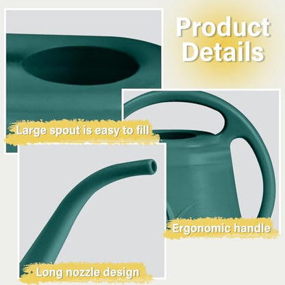 ZXJ Plant Watering Can - for Indoor and Outdoor Home Garden Plants - with Long Spout - Emerald Green - 1/2 Gallon - color: Emerald Green