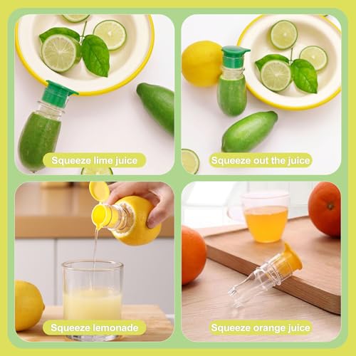 2 Pack Portable Lemon Squeezer Citrus Press Manual Handheld Juicer with Screw Cap Fruit Squeezer for Lime Orange Cocktails Bartender Kitchen Gadget Travel Size