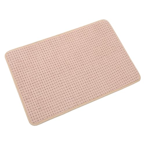 ABOOFAN Bathroom Rug Thick Chenille -Skid Absorbent Floor Mat Soft Decorative Bath Mat for Living Room Bedroom and Bathroom - color: Beige